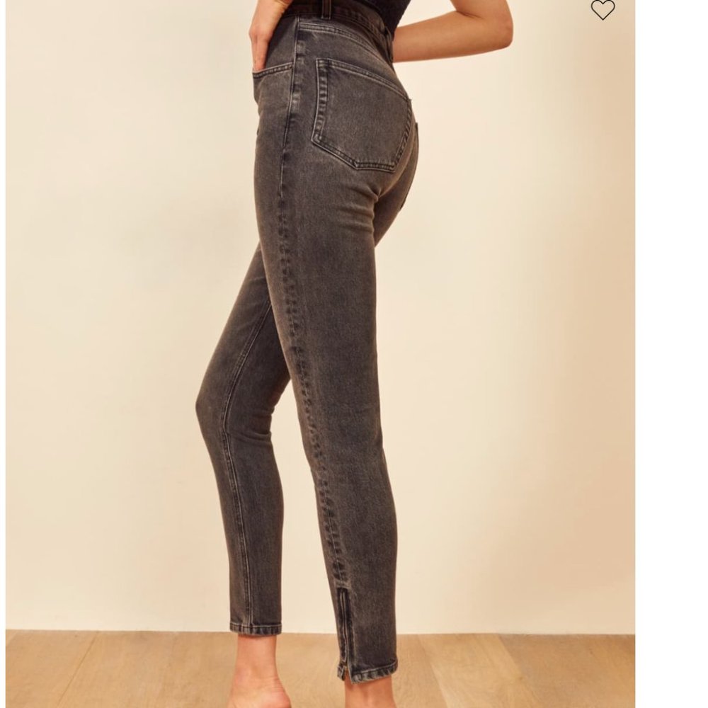 Reformations Black 80s High Rise Cigarette Jean 23